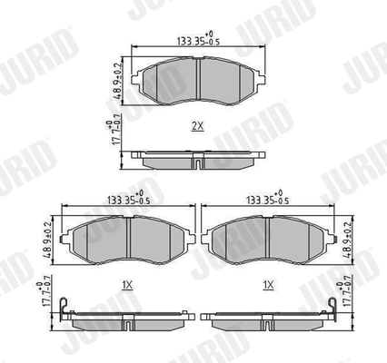 Brake Pad Set, disc brake - 573371J JURID