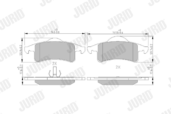 Brake Pad Set, disc brake - 573374J JURID