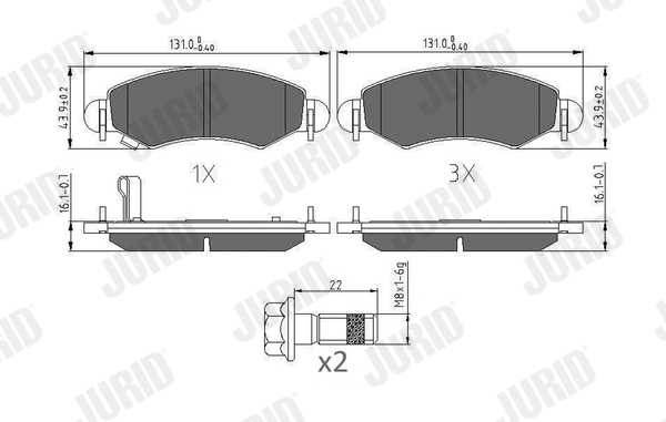 Brake Pad Set, disc brake - 573378J JURID