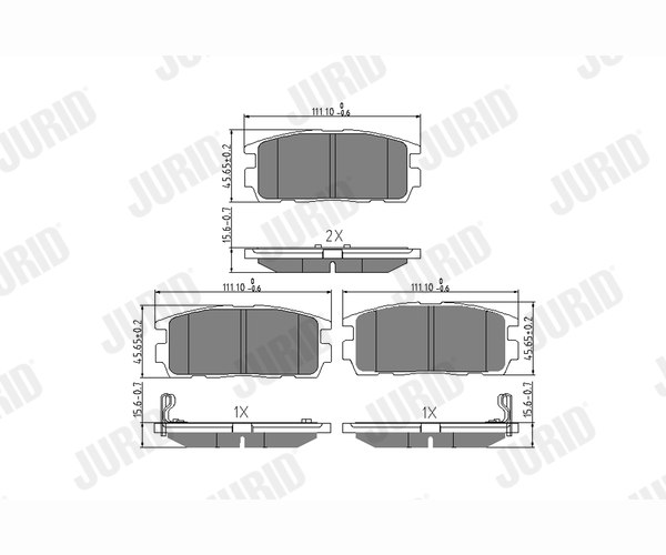Brake Pad Set, disc brake - 573386J JURID