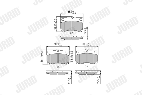 Brake Pad Set, disc brake - 573393J JURID