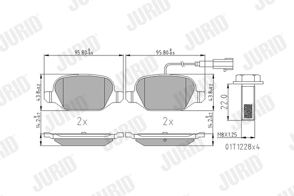 Brake Pad Set, disc brake - 573400J JURID