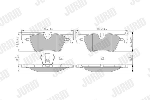 Brake Pad Set, disc brake - 573401J JURID