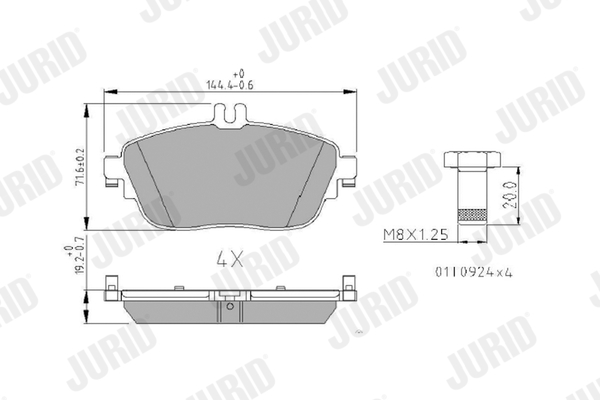Brake Pad Set, disc brake - 573403J JURID