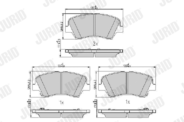 Brake Pad Set, disc brake - 573406J JURID