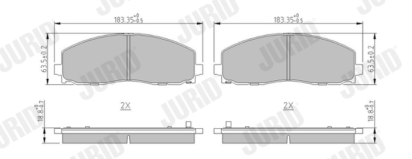 Brake Pad Set, disc brake - 573411J JURID