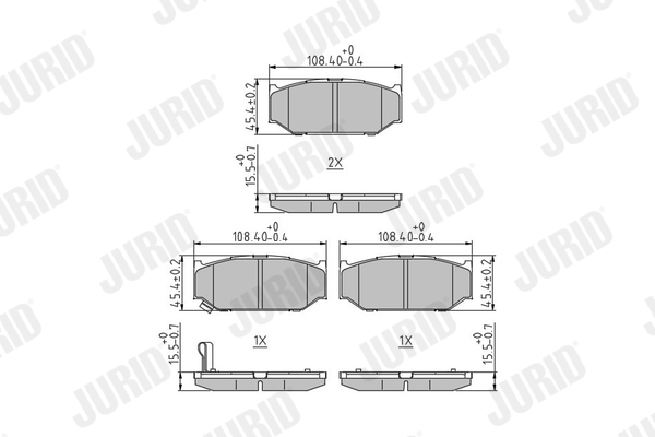 Brake Pad Set, disc brake - 573417J JURID