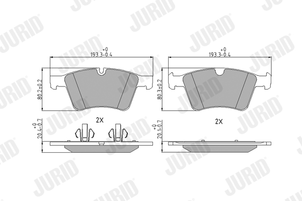 Brake Pad Set, disc brake - 573424J JURID