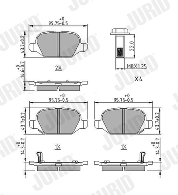 Brake Pad Set, disc brake - 573427J JURID