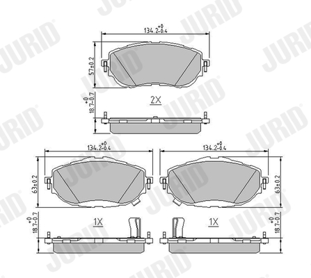Brake Pad Set, disc brake - 573440J JURID