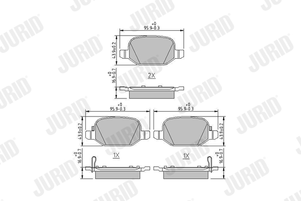 Brake Pad Set, disc brake - 573445J JURID