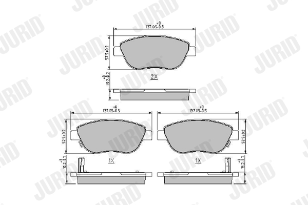 Brake Pad Set, disc brake - 573446J JURID