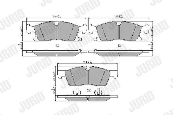 Brake Pad Set, disc brake - 573459J JURID