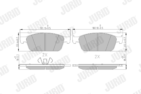 Brake Pad Set, disc brake - 573460J JURID