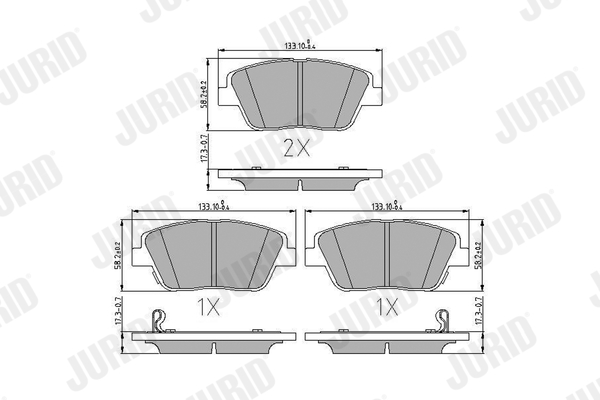 Brake Pad Set, disc brake - 573462J JURID