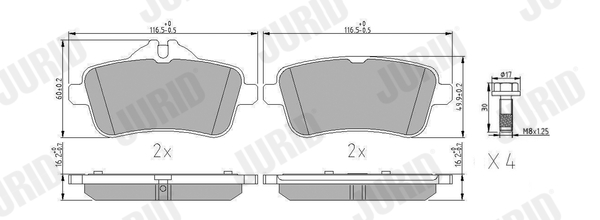 Brake Pad Set, disc brake - 573466J JURID