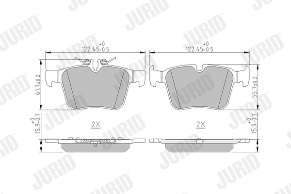 Brake Pad Set, disc brake - 573609J JURID