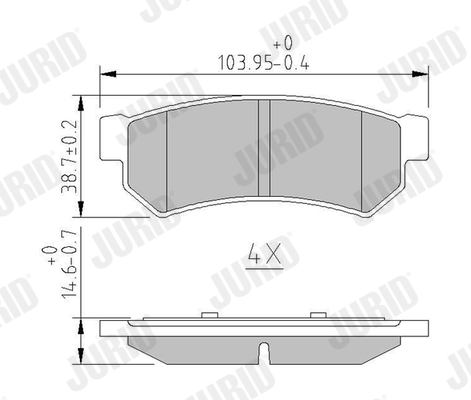 Brake Pad Set, disc brake - 573633J JURID