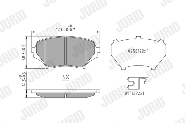 Brake Pad Set, disc brake - 573639J JURID