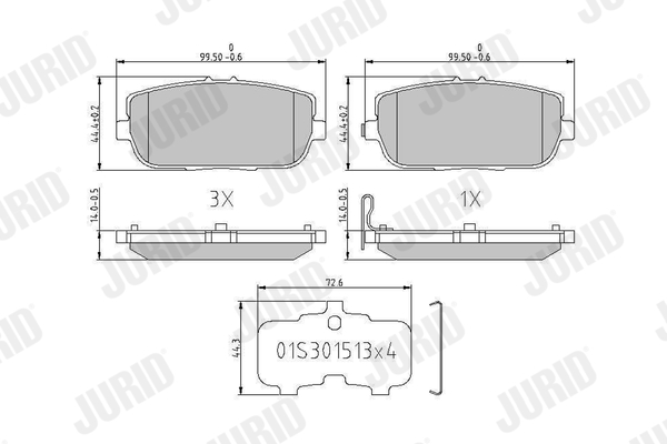 Brake Pad Set, disc brake - 573640J JURID