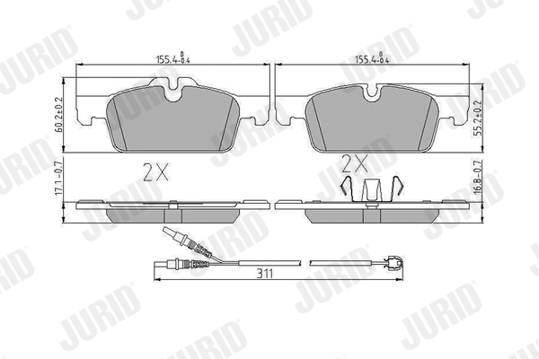 Brake Pad Set, disc brake - 573647J JURID
