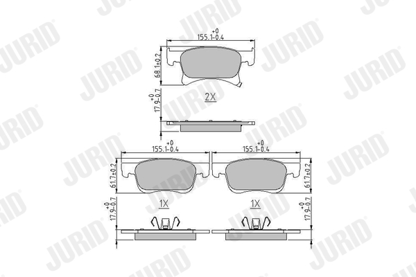 Brake Pad Set, disc brake - 573657J JURID
