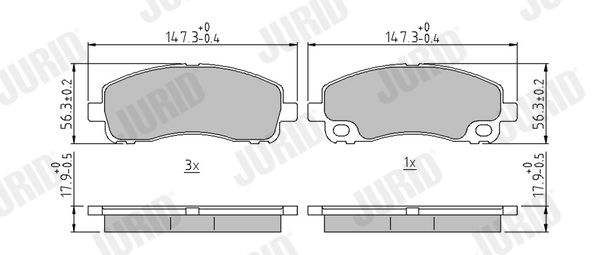 Brake Pad Set, disc brake - 573661J JURID