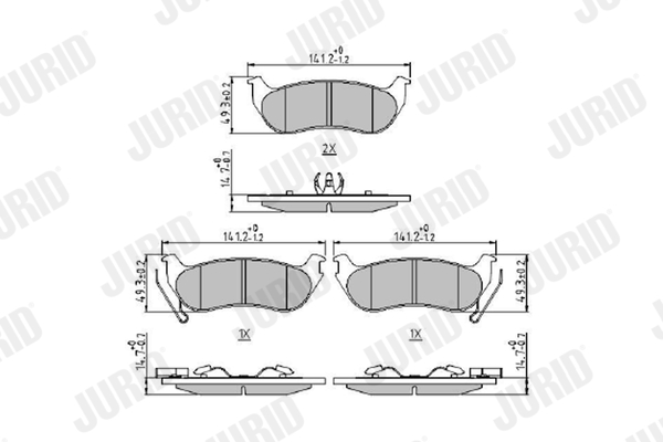 Brake Pad Set, disc brake - 573683J JURID