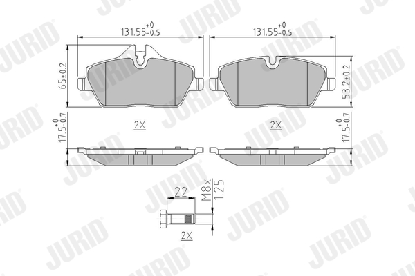 Brake Pad Set, disc brake - 573733J JURID