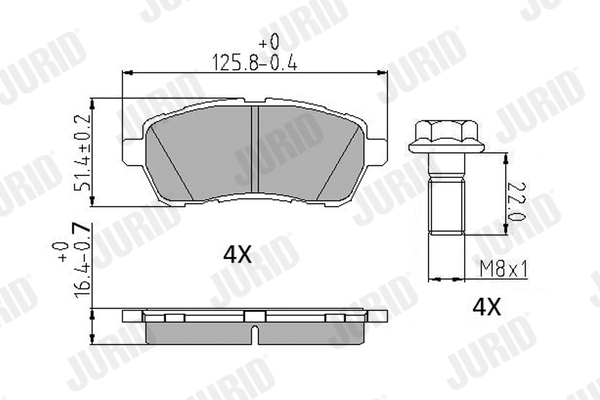 Brake Pad Set, disc brake - 573747J JURID