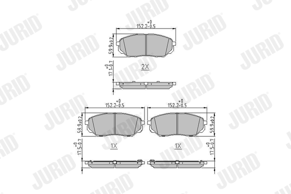 Brake Pad Set, disc brake - 573782J JURID