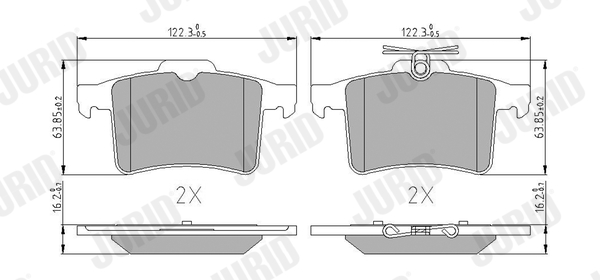 Brake Pad Set, disc brake - 573800J JURID