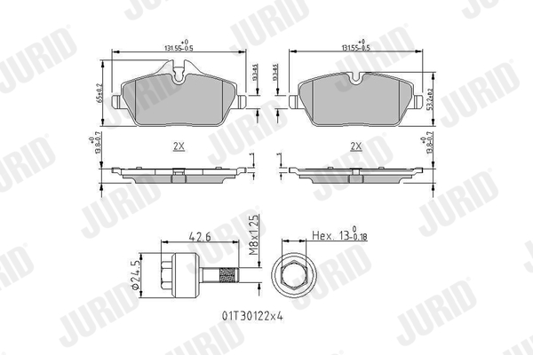 Brake Pad Set, disc brake - 573841J JURID