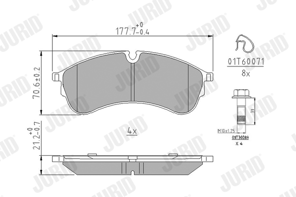 Brake Pad Set, disc brake - 573844J JURID