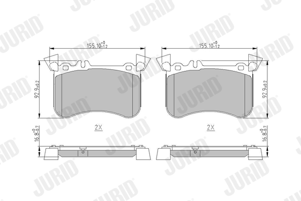 Brake Pad Set, disc brake - 573851J JURID