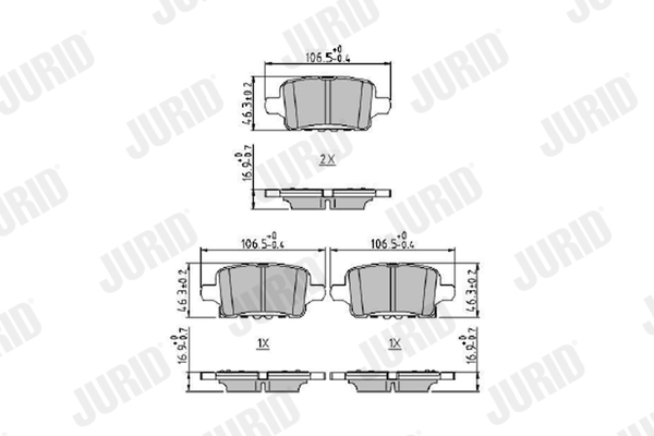 Brake Pad Set, disc brake - 573897J JURID