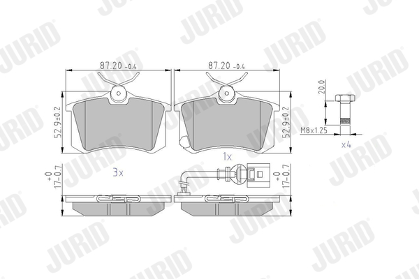 Brake Pad Set, disc brake - 573938J JURID