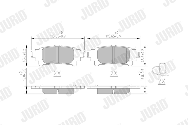 Brake Pad Set, disc brake - 573973J JURID