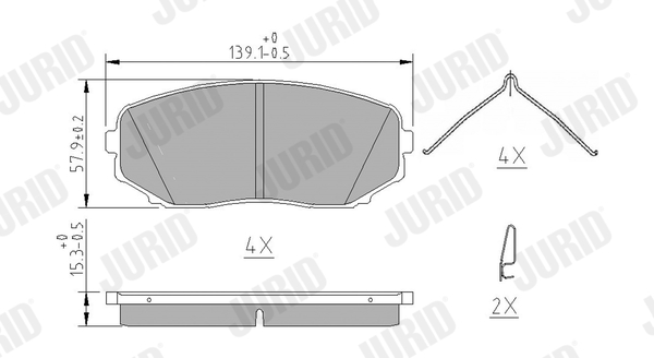 Brake Pad Set, disc brake - 574031J JURID