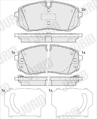 Brake Pad Set, disc brake - 574240J JURID