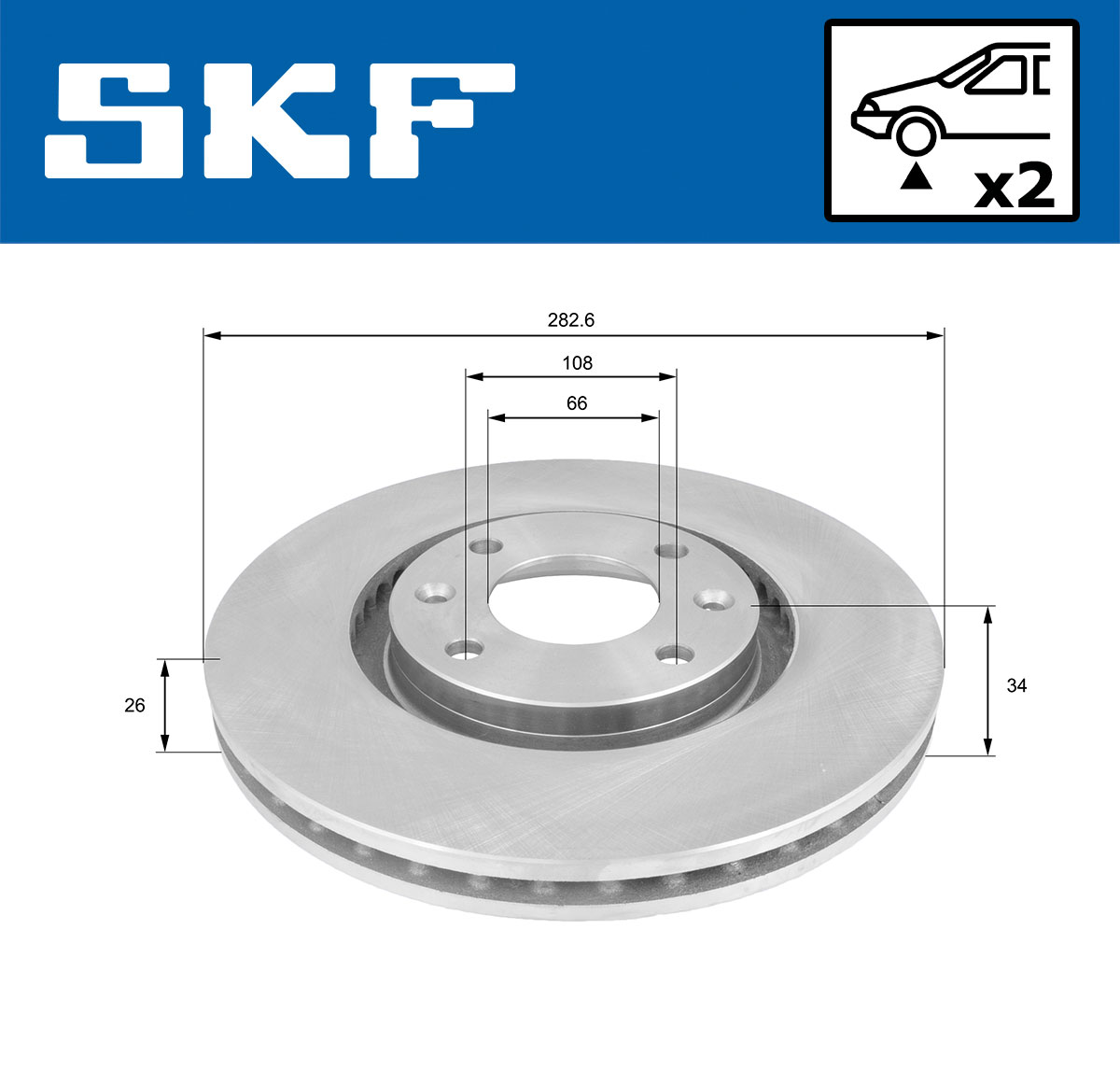 Тормозной диск - VKBD 80002 V2 SKF