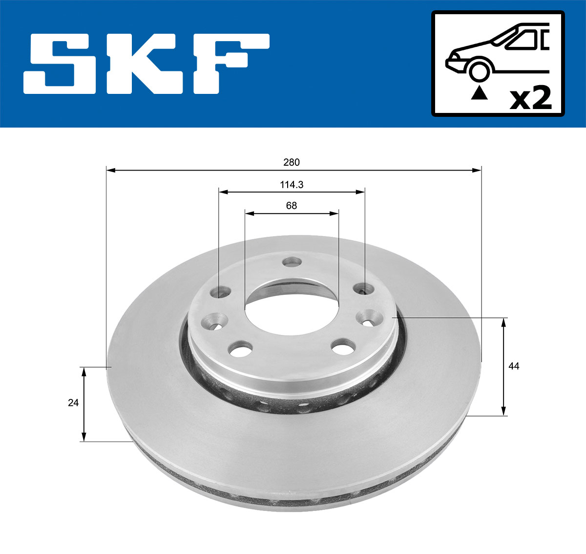 Brake Disc - VKBD 80008 V2 SKF