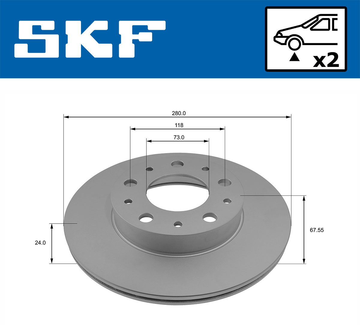 Brake Disc - VKBD 80036 V2 SKF
