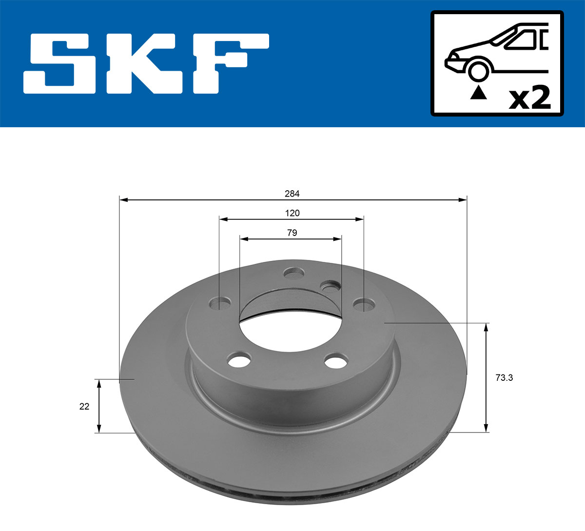 Тормозной диск - VKBD 80089 V2 SKF