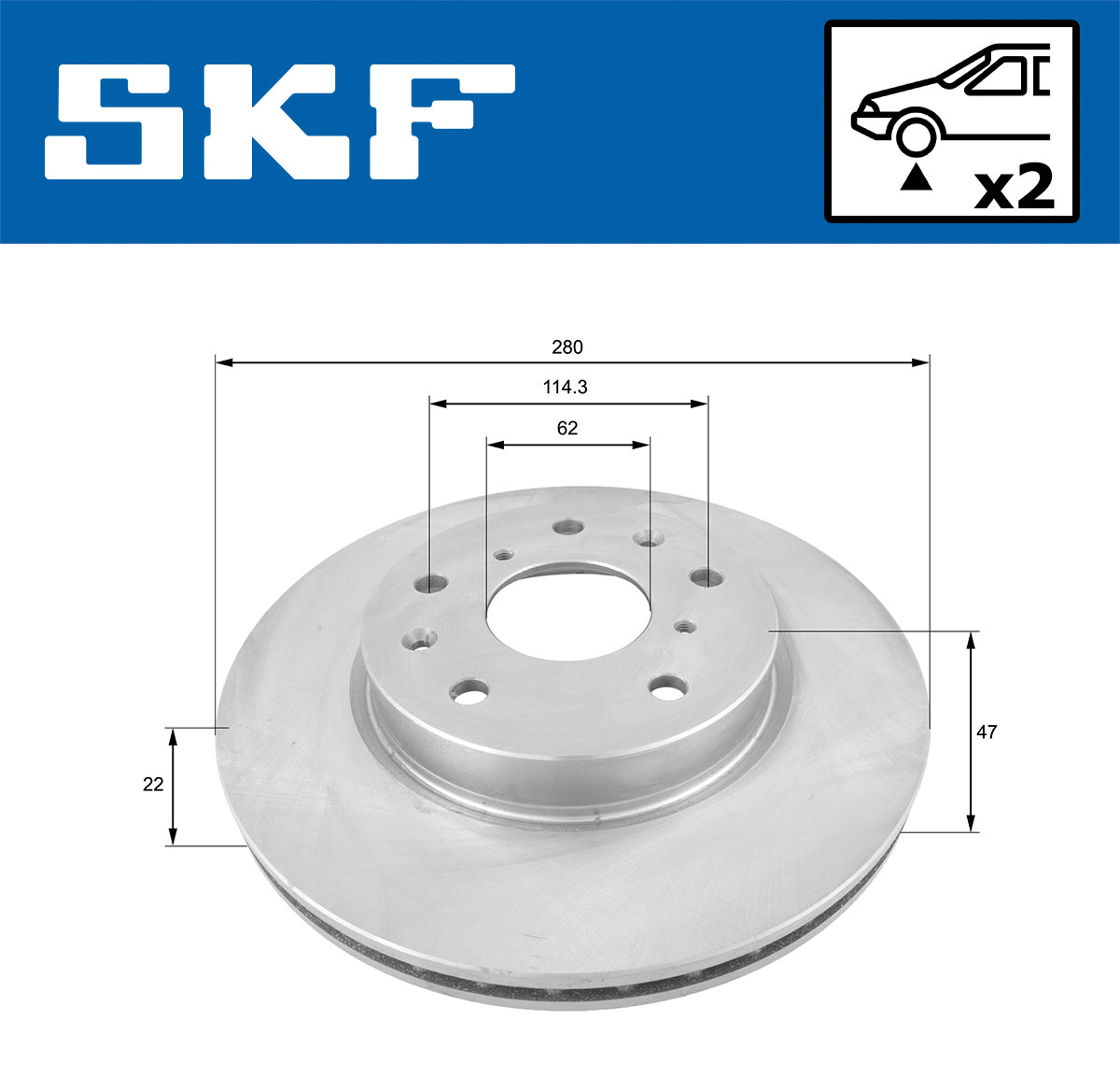 Тормозной диск - VKBD 80100 V2 SKF