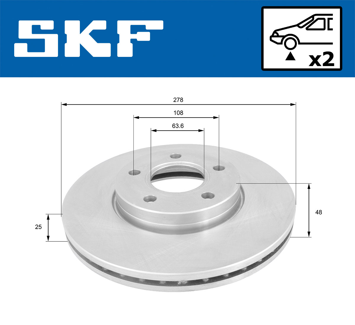 Brake Disc - VKBD 80103 V2 SKF