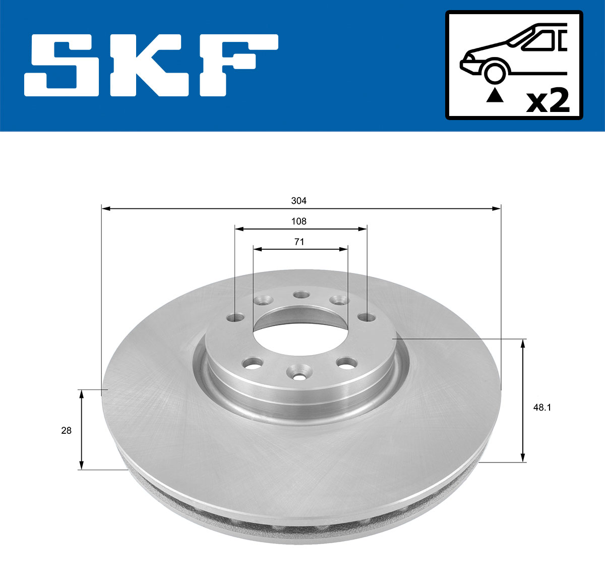Brake Disc - VKBD 80106 V2 SKF