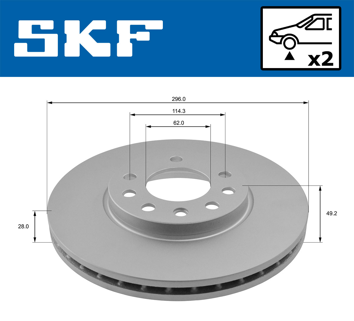 Brake Disc - VKBD 80168 V2 SKF