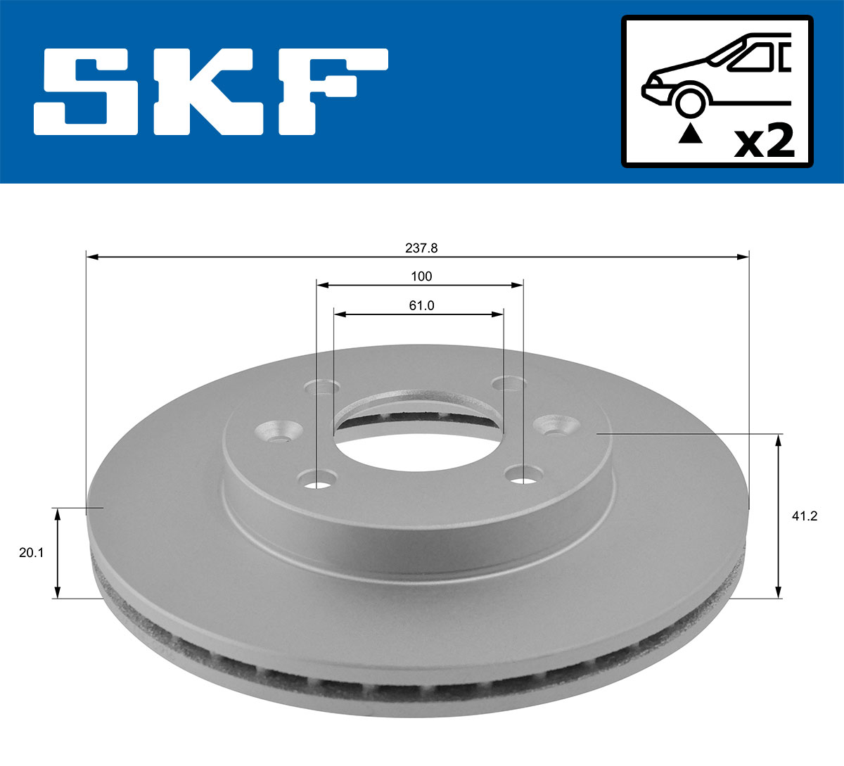 Brake Disc - VKBD 80195 V2 SKF