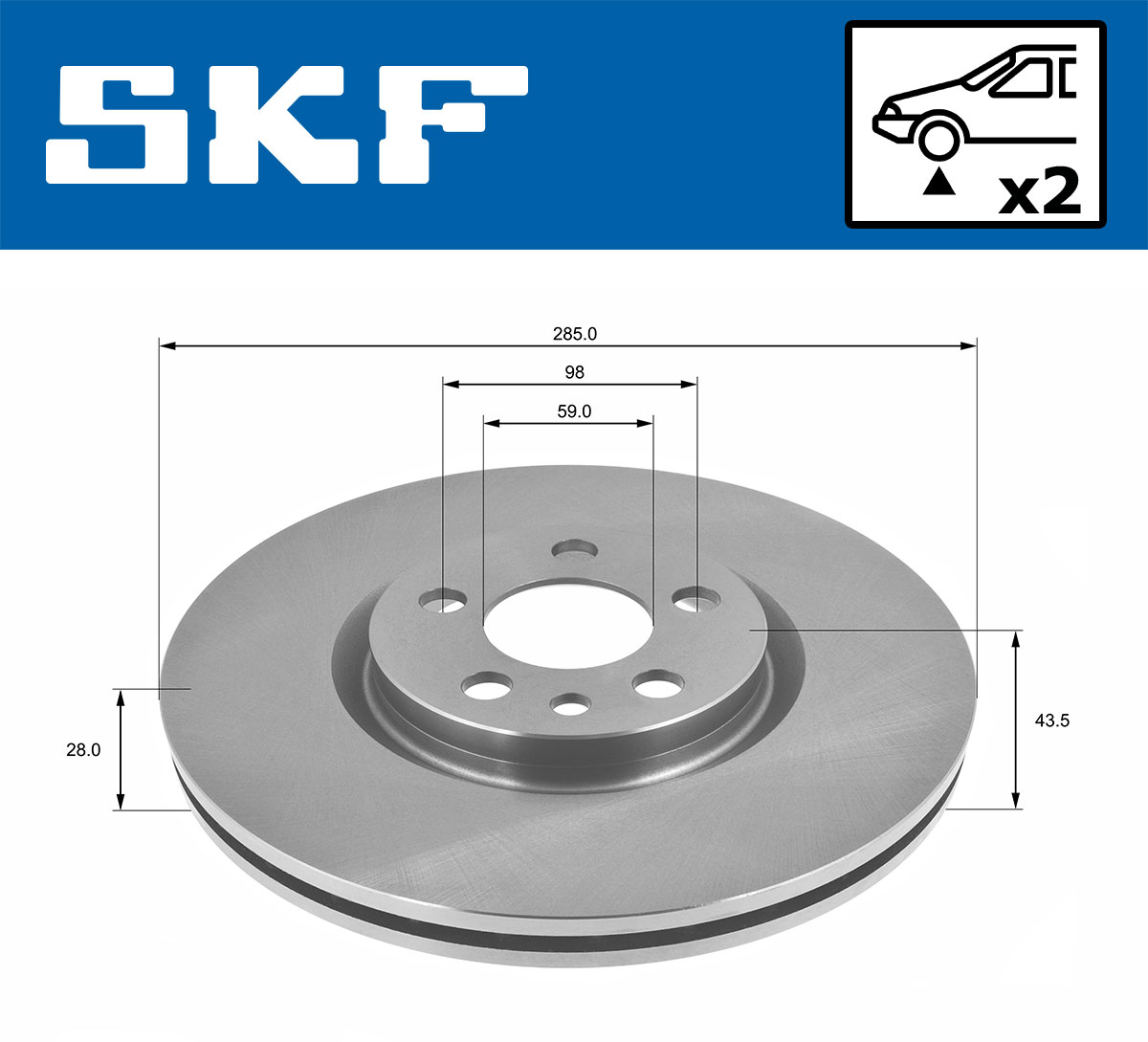 Brake Disc - VKBD 80208 V2 SKF